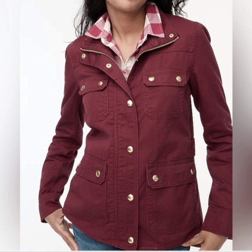 J. Crew factory burgundy field jacket size M